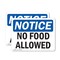 Signmission No Food Allowed, 14 in W x Rectangle, Plastic OS-2PACK-NS-P-1014-L-14557 - alternate 1